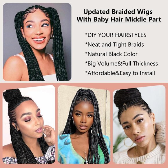 [36 INCH] 13x6 Knotless Box Braided Wig - Picture 4 of 7